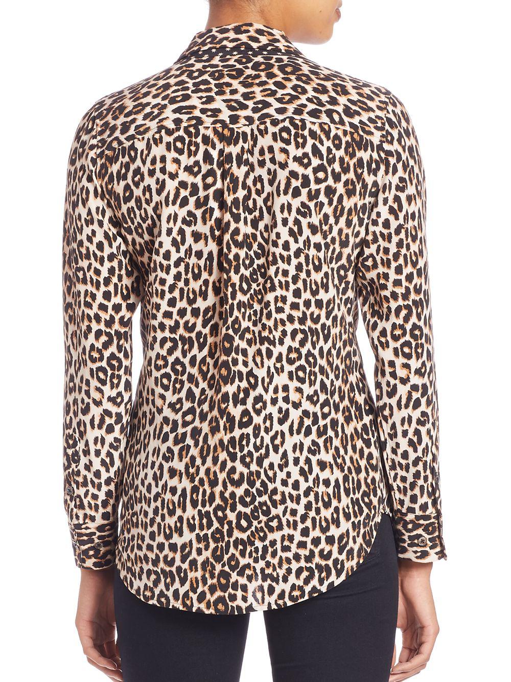 Equipment Kate Moss For Leopard-print Silk Blouse - Lyst
