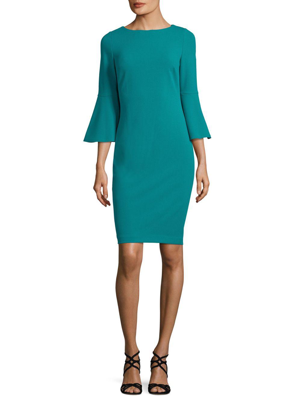 calvin klein sheath dress bell sleeves
