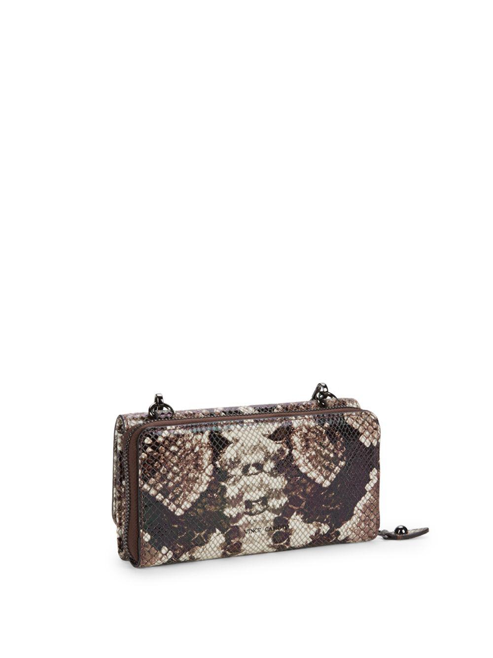 Vince Camuto Small Leather Snakeskin Print Crossbody Bag - Lyst