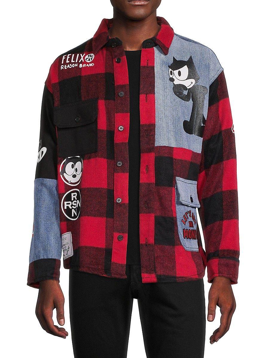Reason Felix The Cat Graphic Flannel Shirt in Red for Men | Lyst