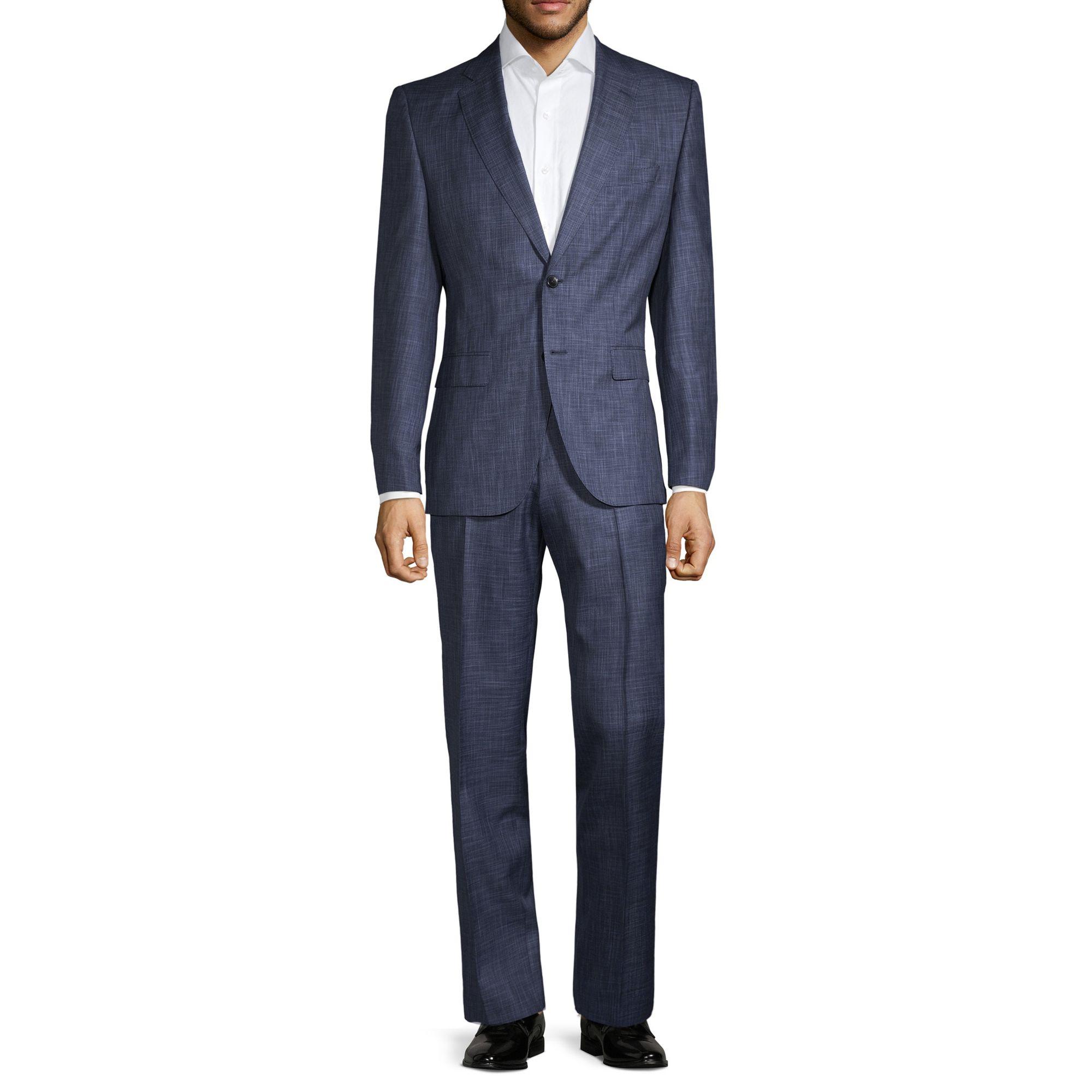 BOSS by HUGO BOSS Colombo Regular-fit Johnston/lenon Virgin Wool & Silk  Suit in Blue for Men | Lyst
