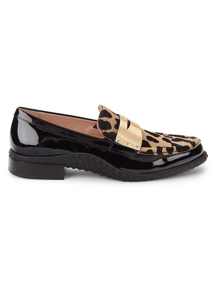 tod's leopard loafers