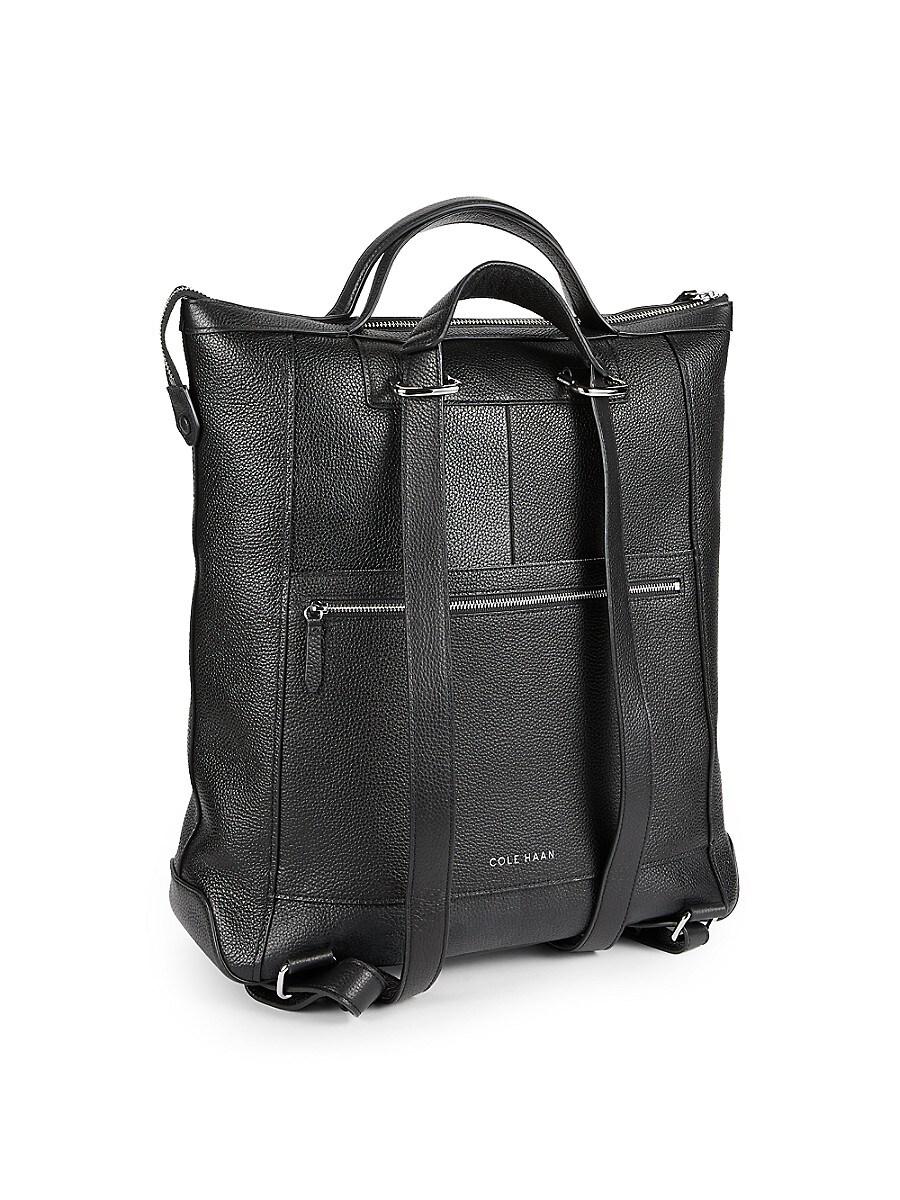 cole haan black leather backpack Men's Cortlandt Leather body Backpack Bags Cole Haan Black