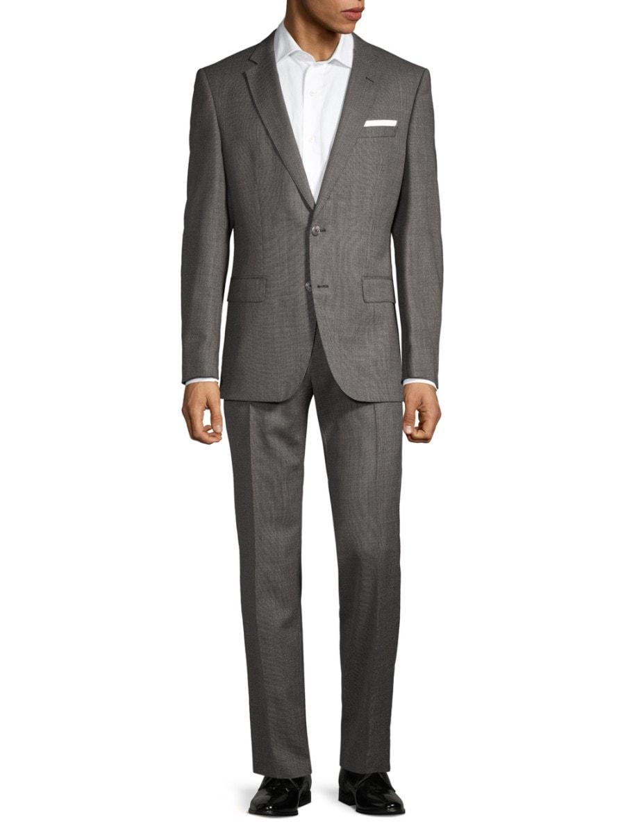 BOSS Men's Slim-fit Lanificio Carlo Barbera Hutson Suit - Grey - Size 46 R  in Gray for Men | Lyst