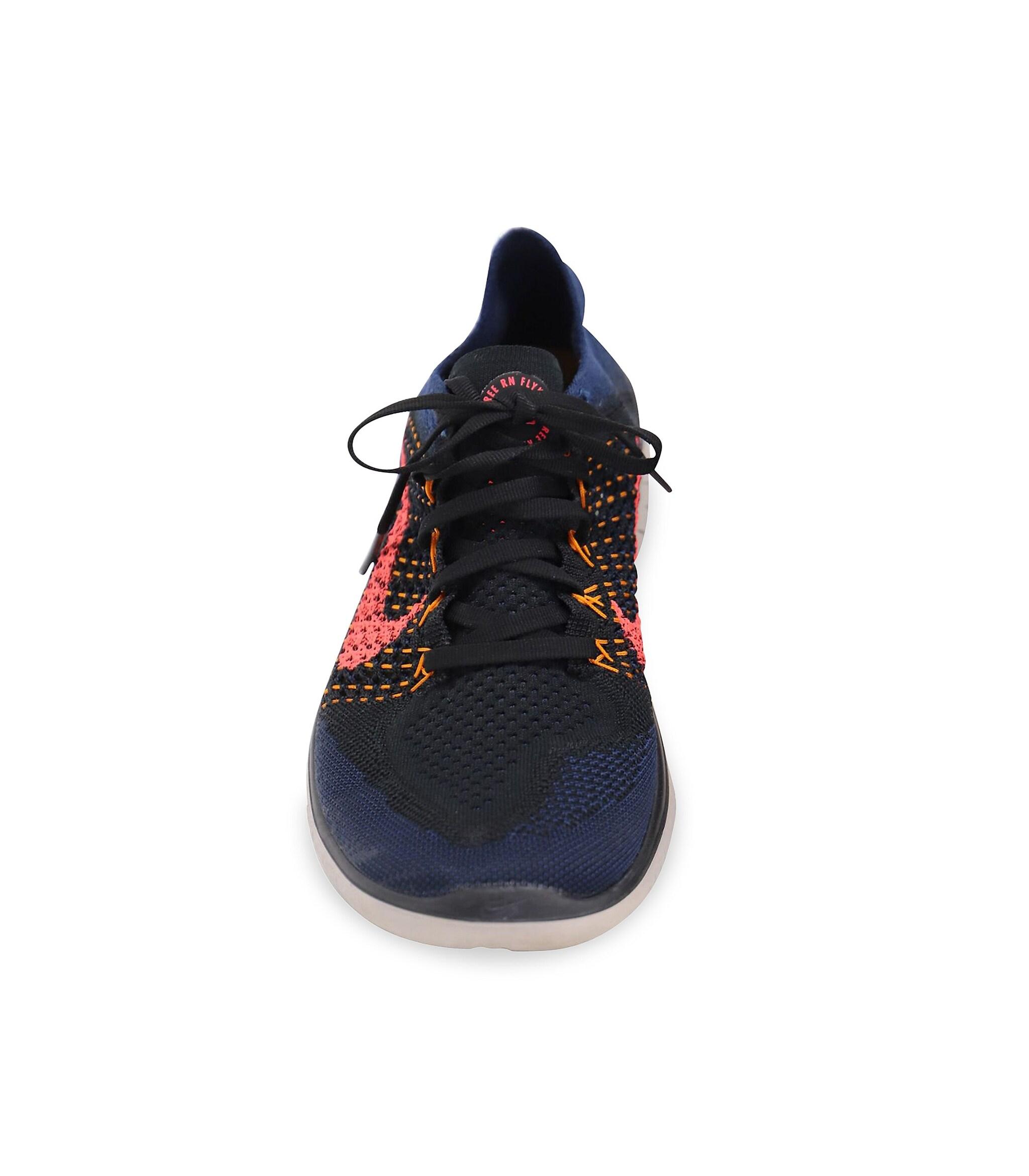 Nike Free Rn Flyknit 2018 In Black/flash Crimson-orange Peel Rubber  Athletic Shoes Sneakers in Blue | Lyst