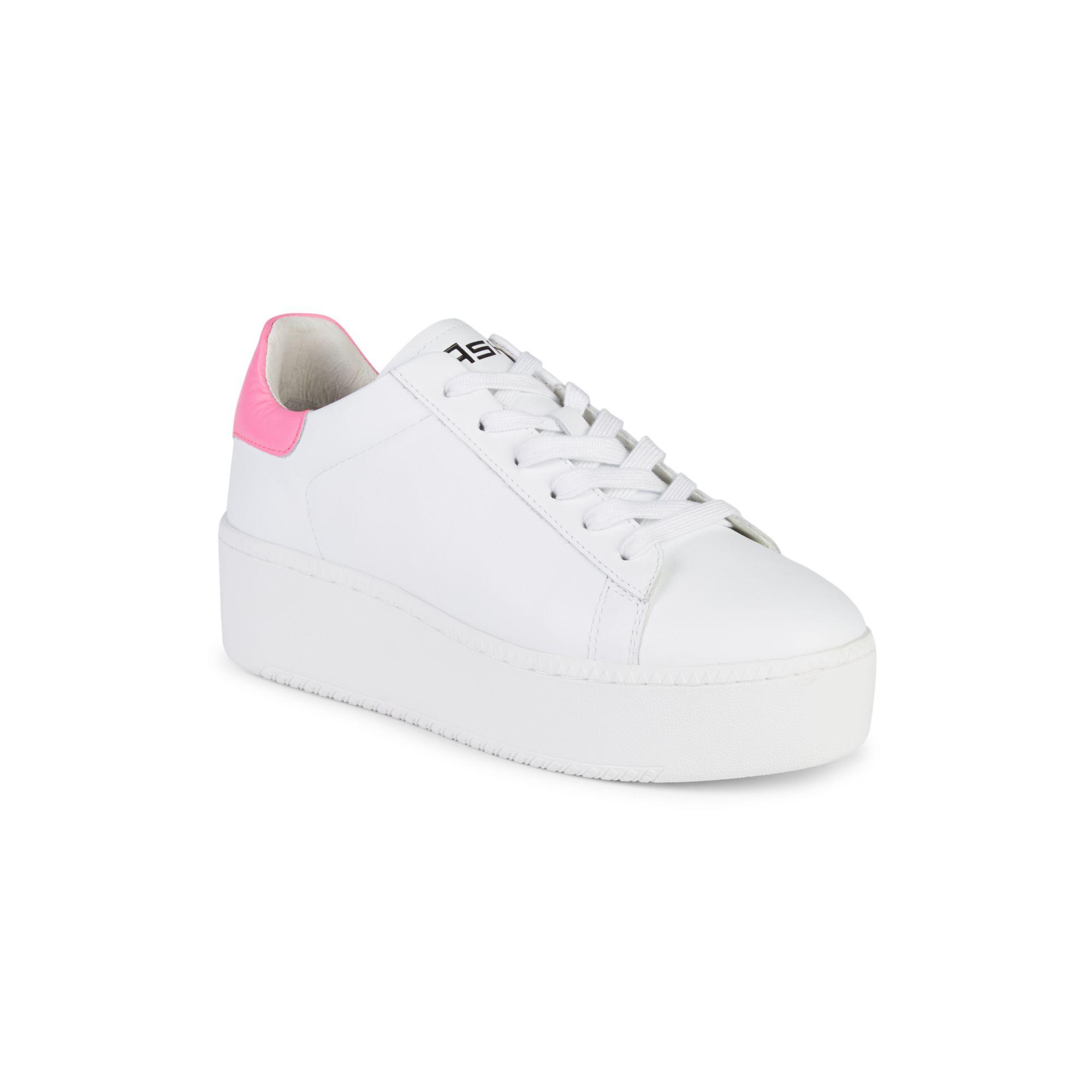 Ash Cult Leather Platform Sneakers in White Pink (White) - Lyst