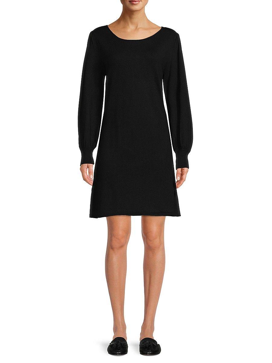 Max Studio Mini A Line Sweater Dress in Black | Lyst
