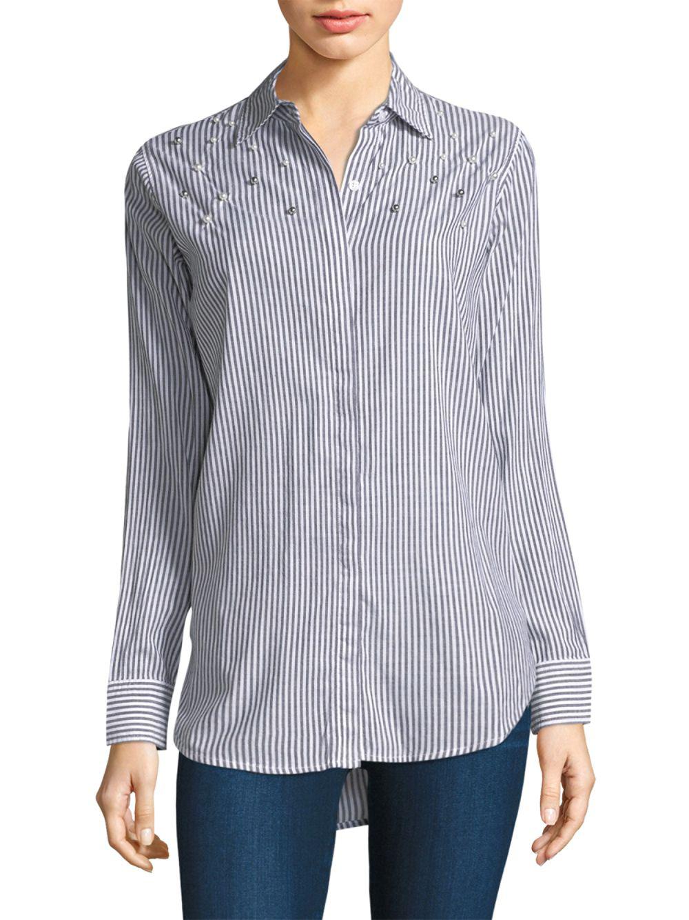 Rails Cotton Taylor Stripe Pearl Shirt in Blue - Lyst