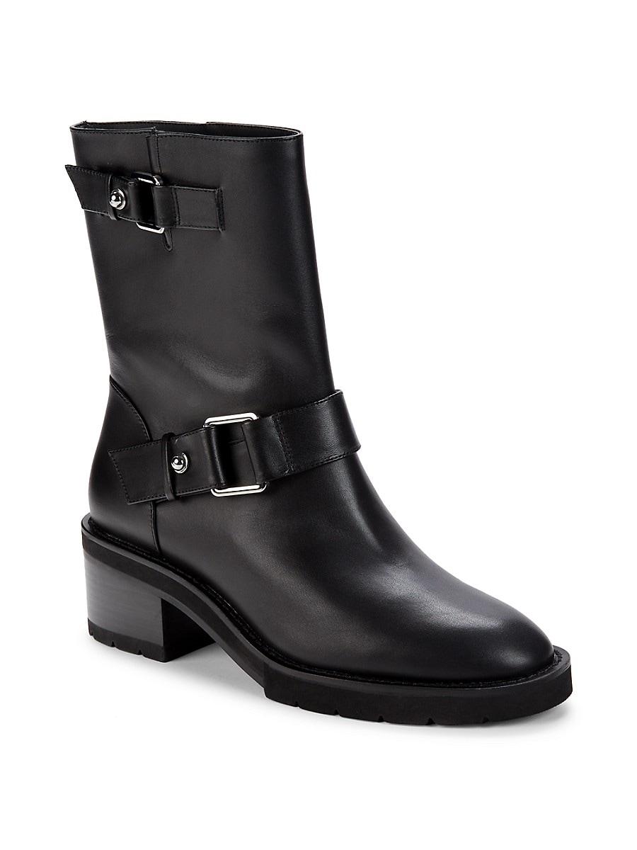 Boulevard Leather Belted Ankle Boots
