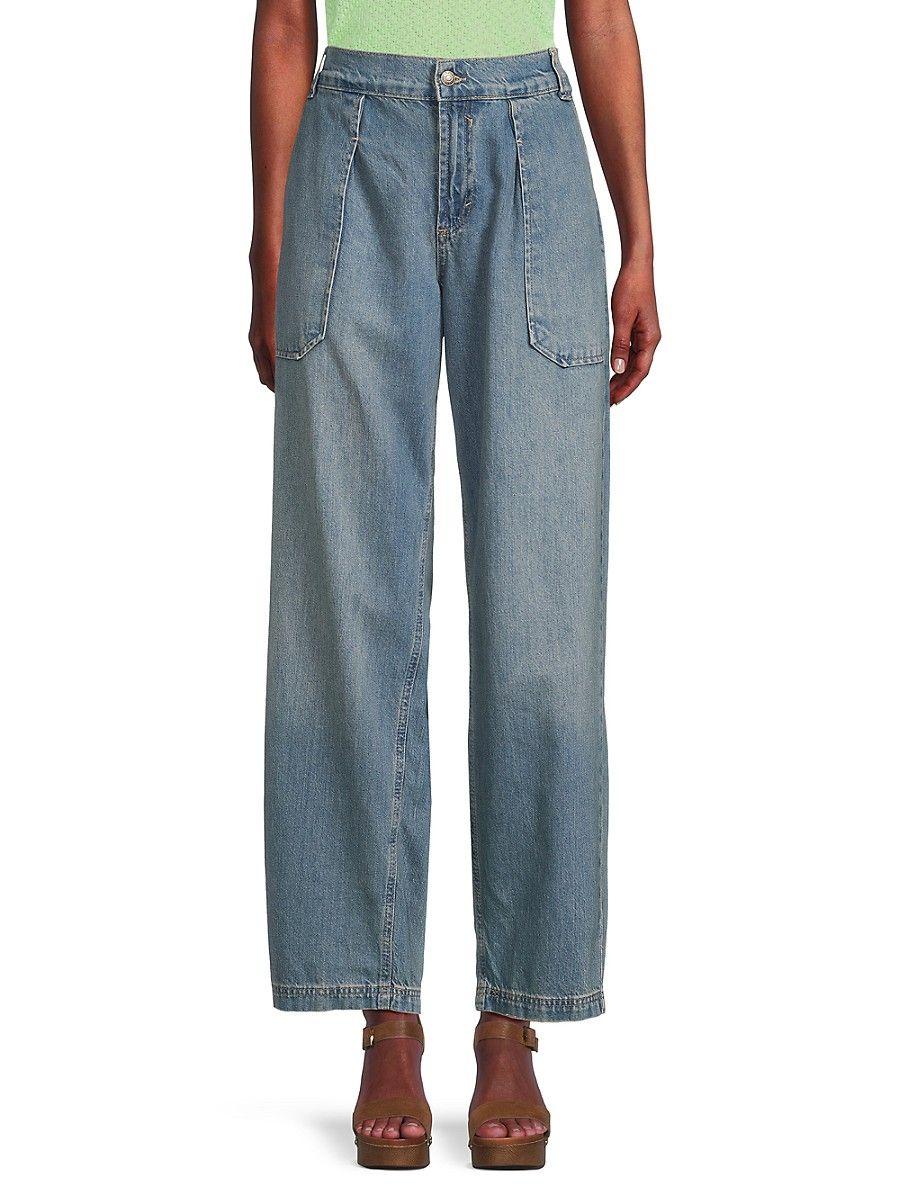 Free People Maeve High Rise Oversized Jeans in Blue | Lyst