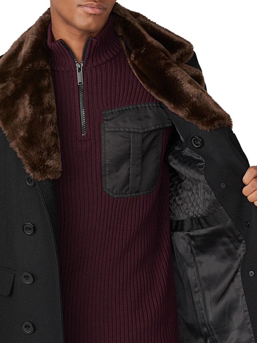 Faux fur trim peacoat cheap
