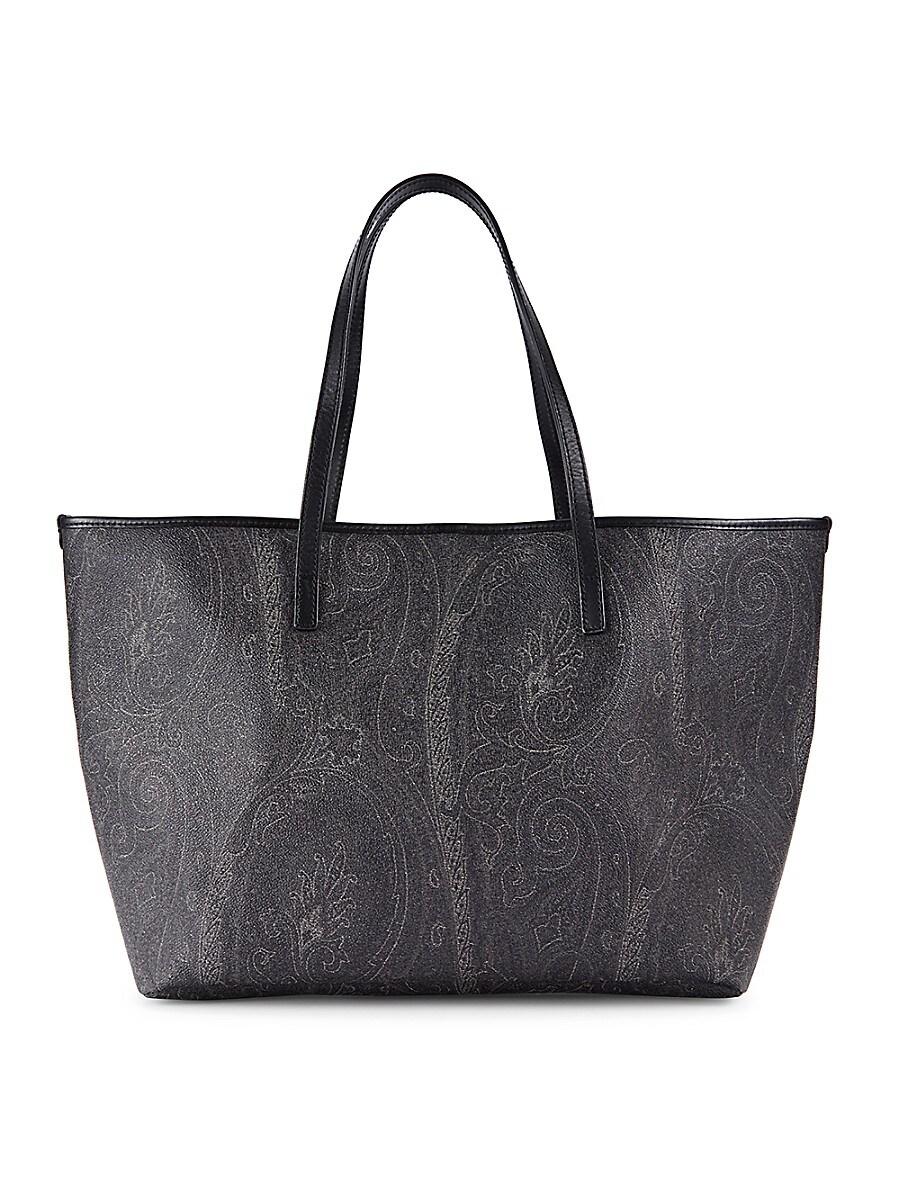 Etro Paisley Leather Shopper Tote in Black Lyst Canada