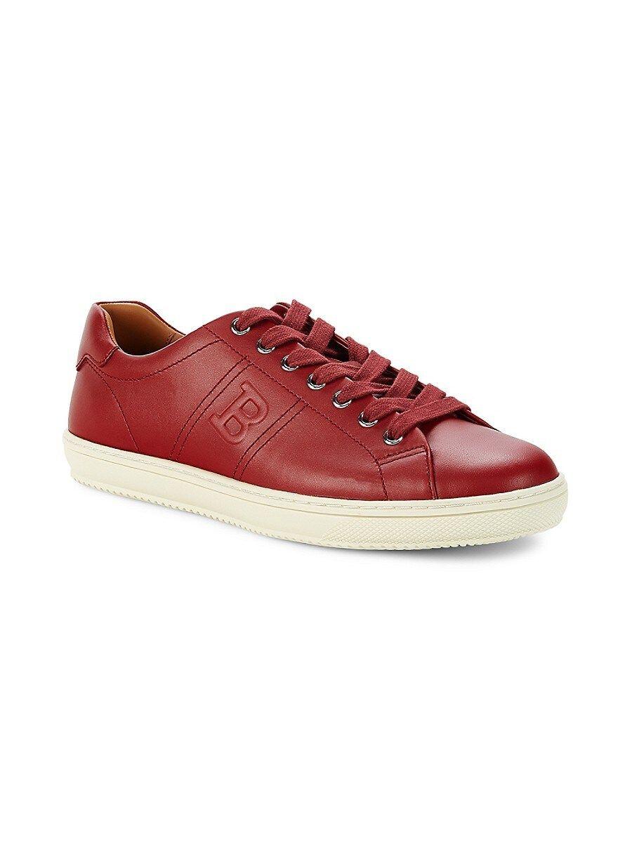 Bally Orivel Leather Sneakers in Red | Lyst