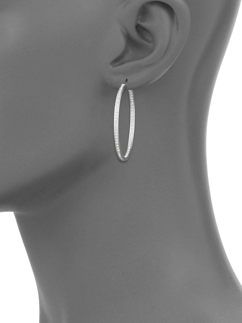 Swarovski Ready Crystal Oval Hoop Earrings in Metallic | Lyst