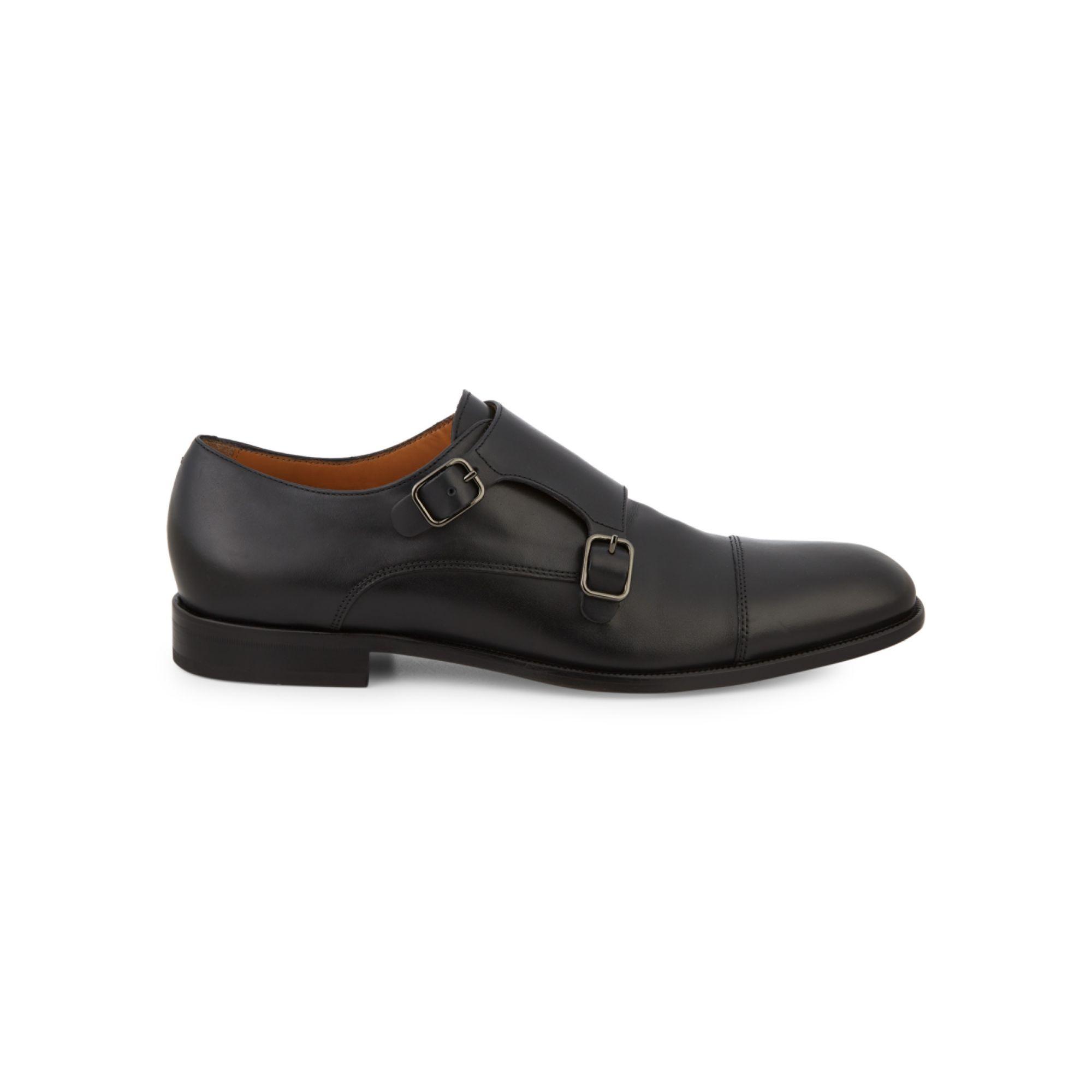BOSS by Hugo Boss Cardiff Leather Double Monk-strap Shoes in Navy (Blue)  for Men - Lyst