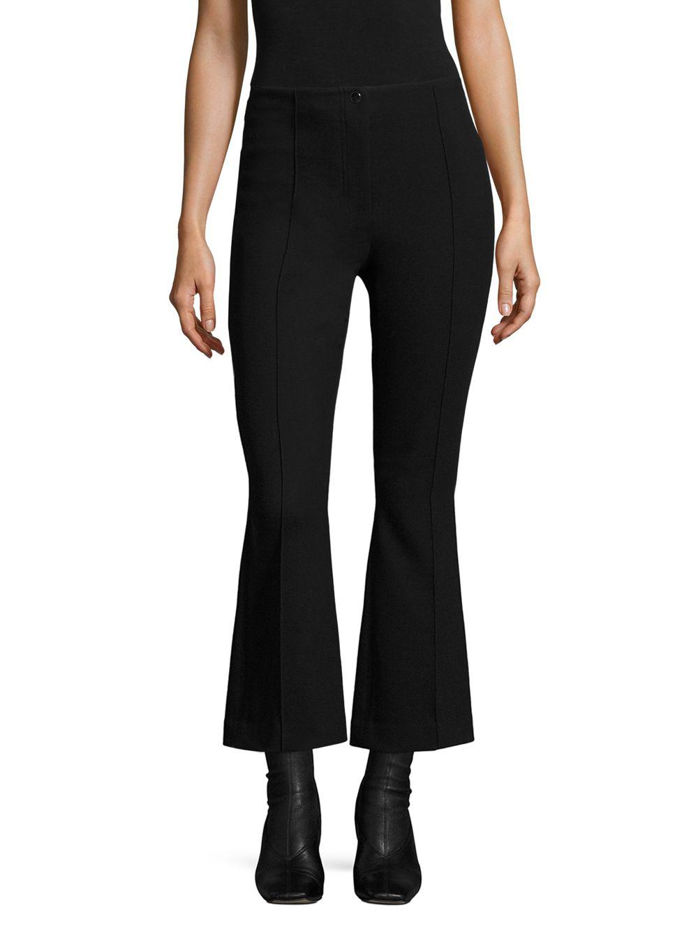 Wool Cropped Scuba Flare Pants 
