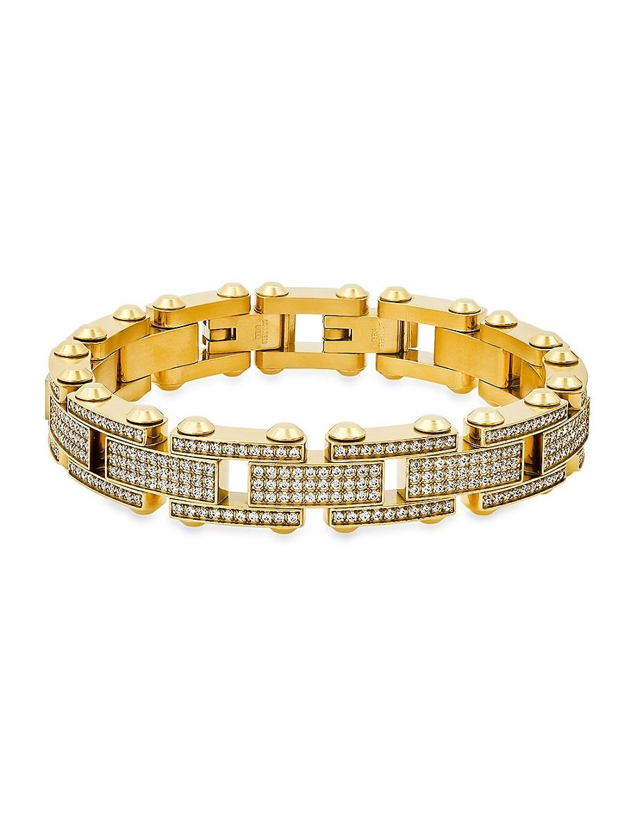 Anthony Jacobs Stainless Steel & Simulated Diamond Tennis Bracelet in  Metallic for Men | Lyst UK