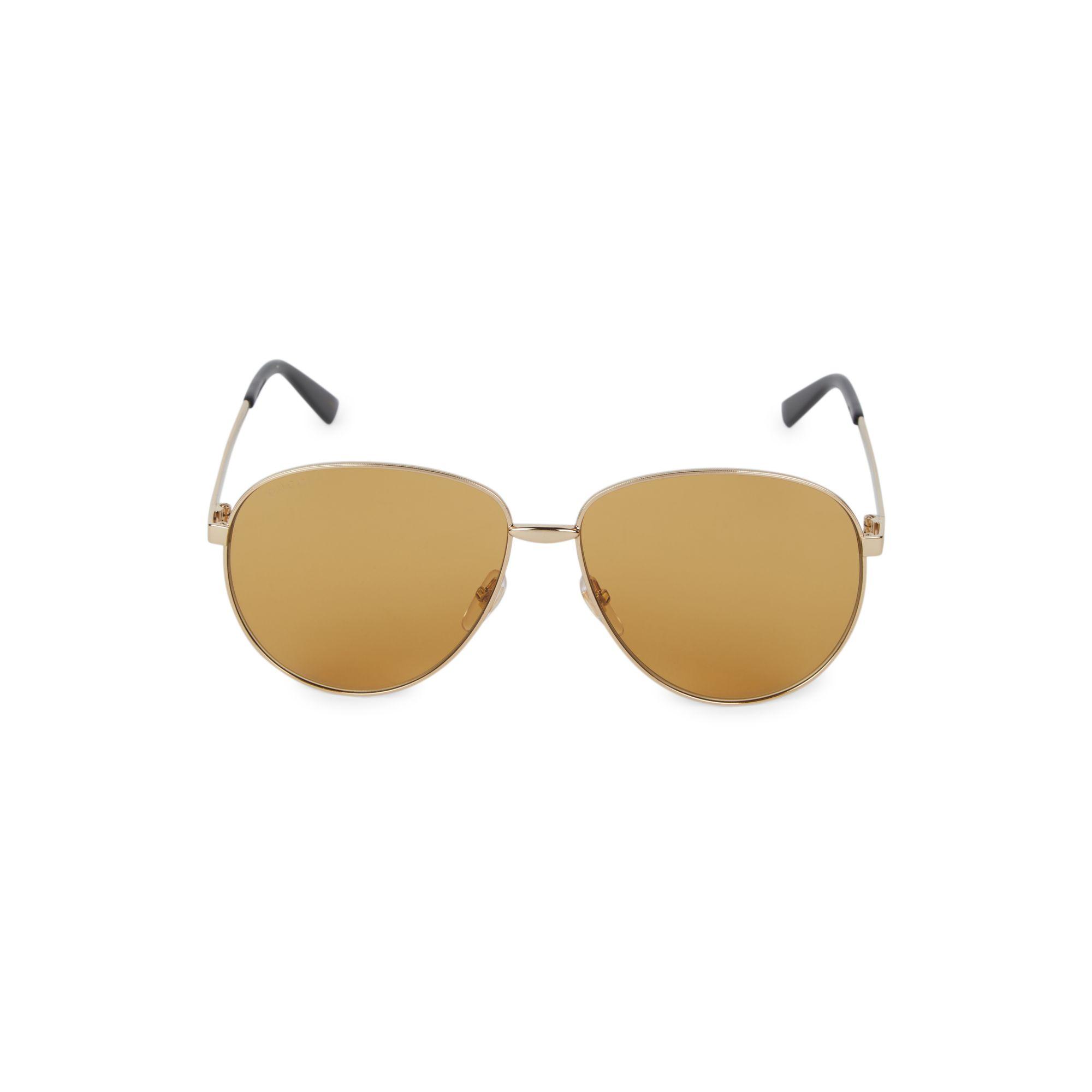 gucci aviator gold tone sunglasses
