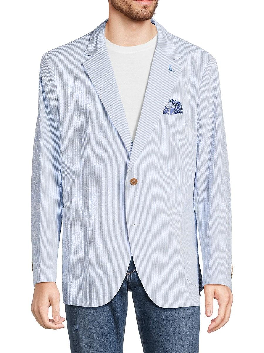 Tailorbyrd Striped Seersucker Sportcoat in Blue for Men