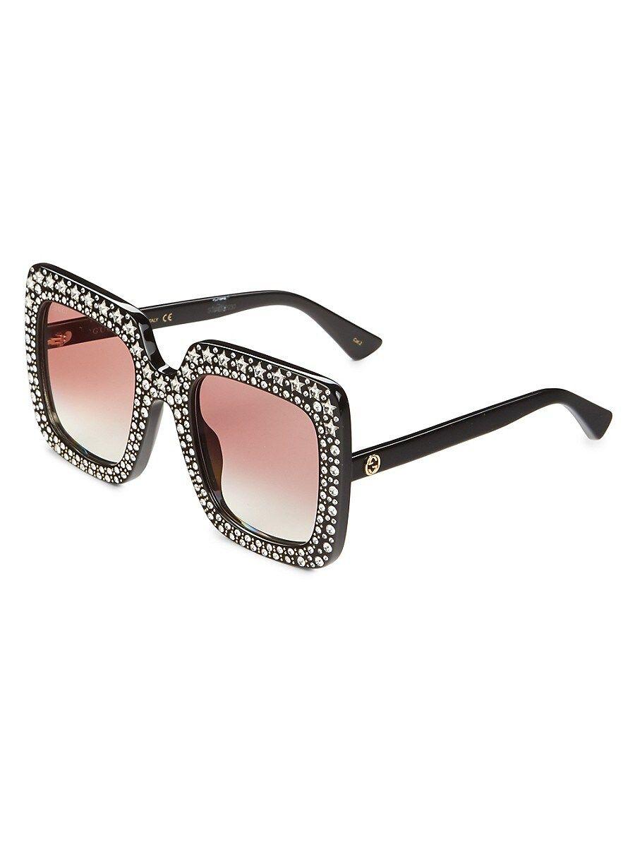 Gucci 53mm Embellished Square Sunglasses in Pink | Lyst