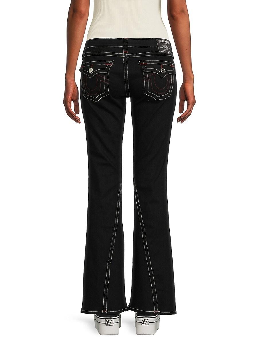 True Religion Joey Low Rise Flare Jeans in Black | Lyst UK