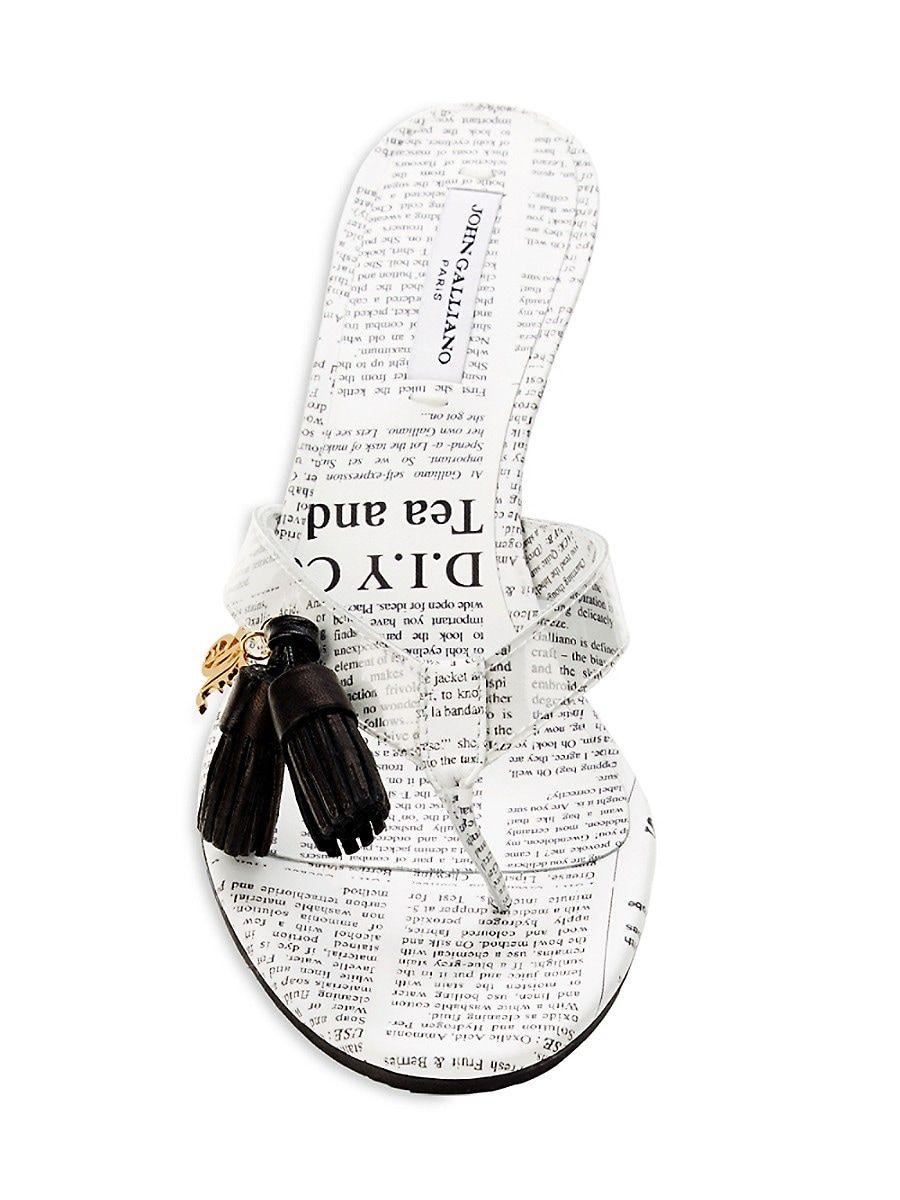 John Galliano Mini Newspaper Print Sandals | Lyst