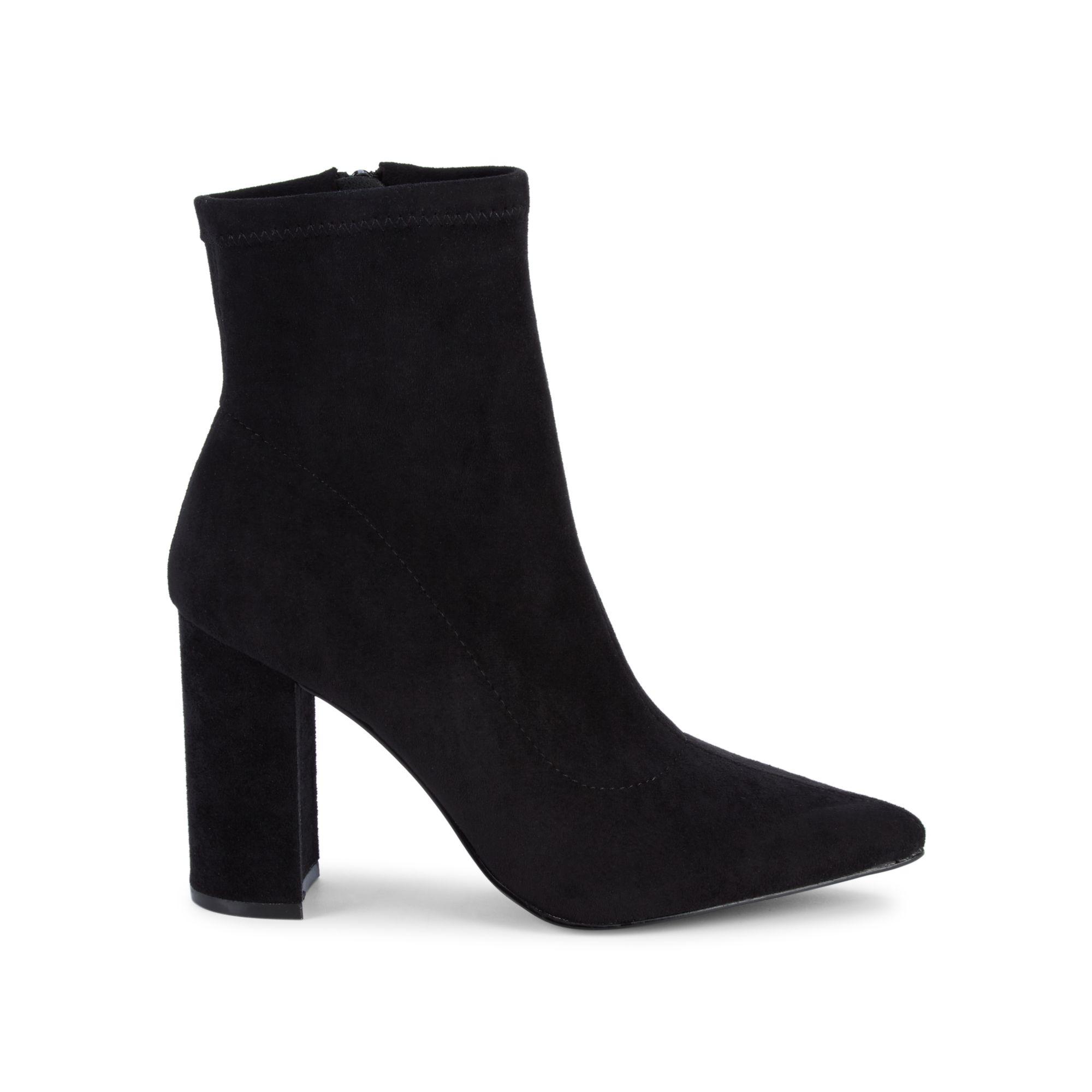 black suede sock bootie