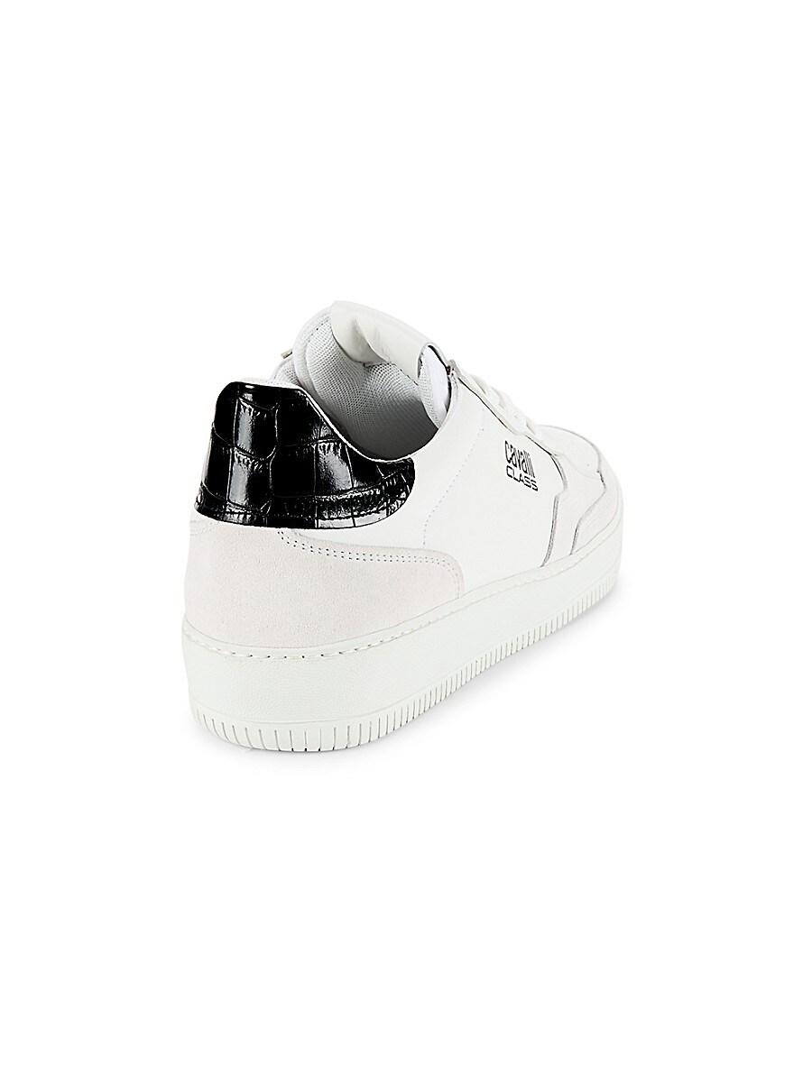 Cavalli Class by Roberto Cavalli Logo Perforated Sneakers in White