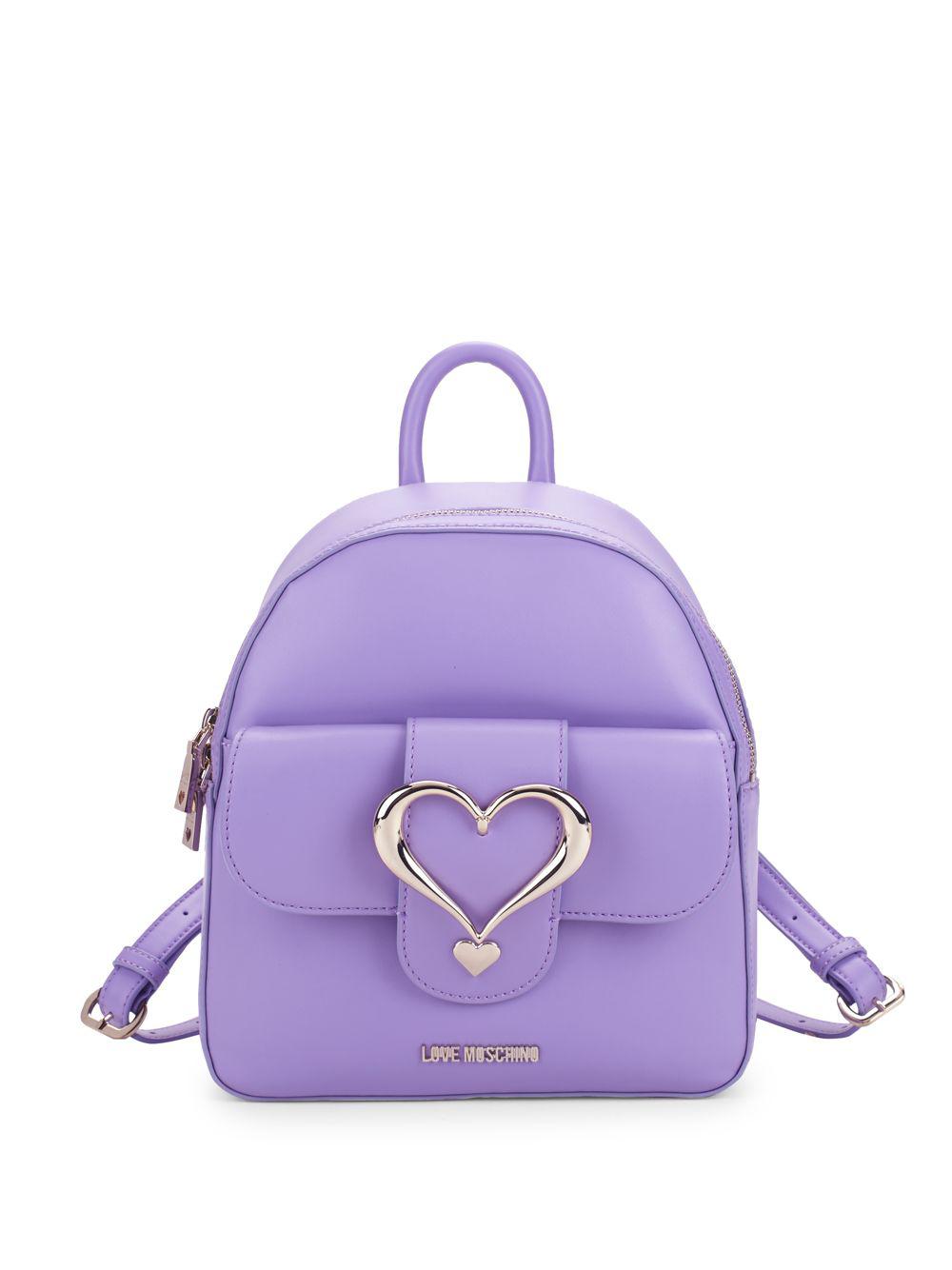 Love Moschino Heart Top Zip Backpack in Violet (Purple) | Lyst