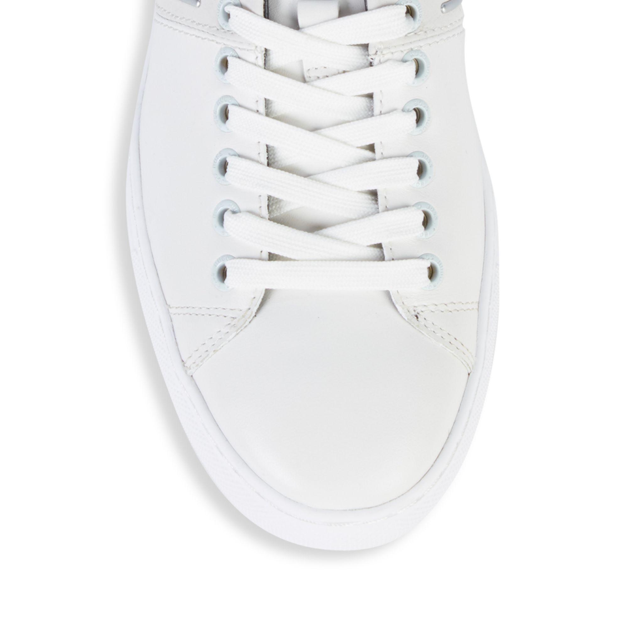 BOSS by HUGO BOSS Leather Enlight Tennis Sneakers in White for Men | Lyst