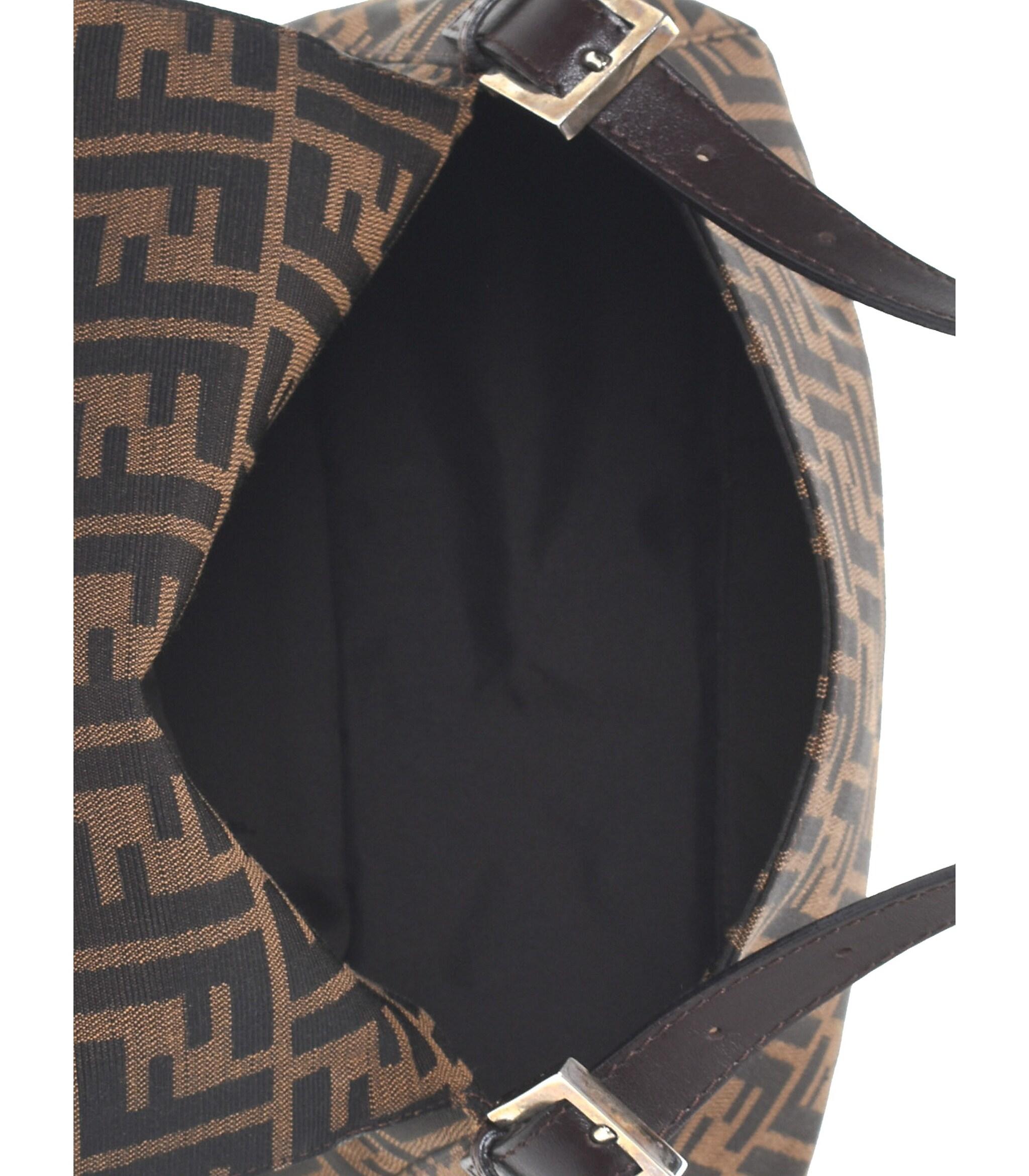Fendi, Bags, Fendi Brown Zucca Ff Logo Canvas Shoulder Strap Baguette