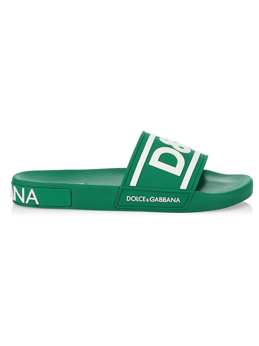 Dolce Gabbana Portofino Drip Pool Slide Sandals in Green for Men Lyst