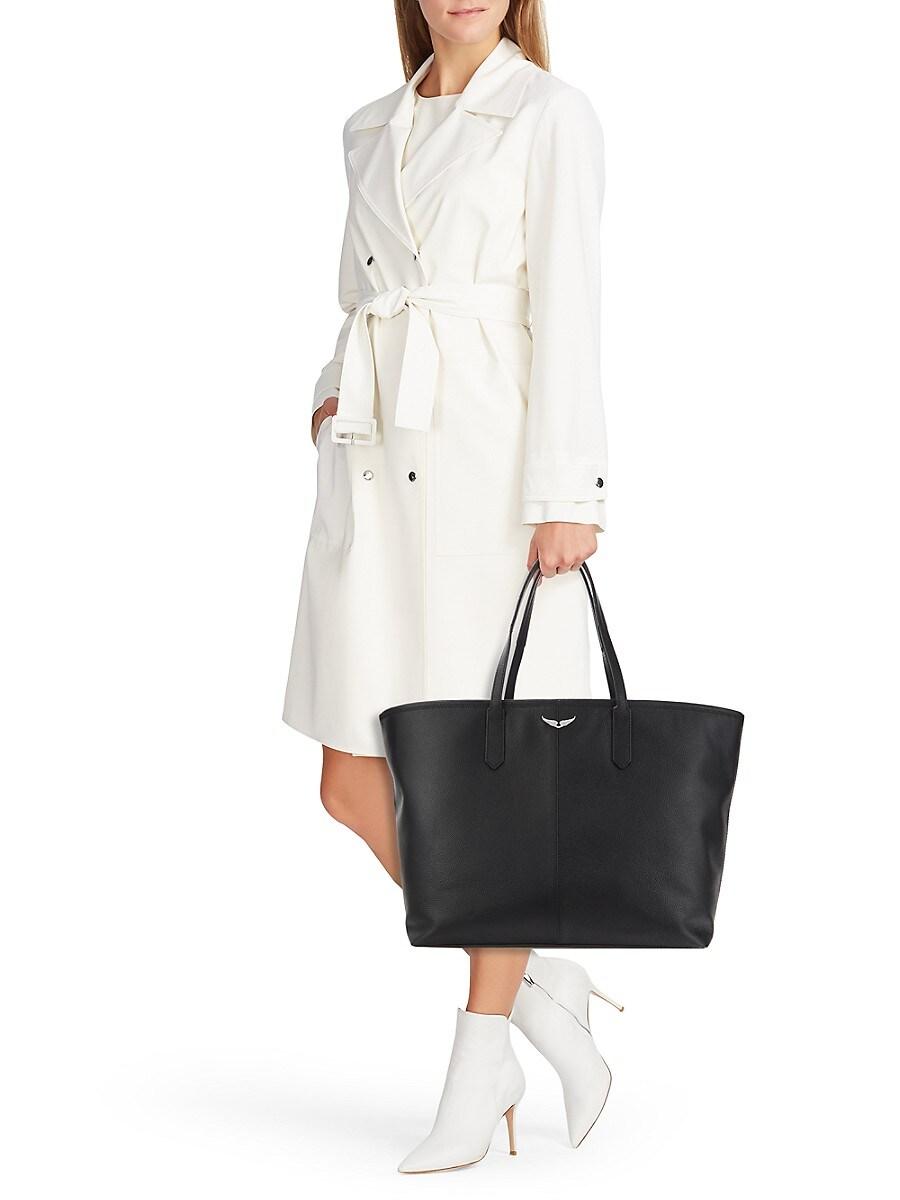 Zadig Voltaire Mick Pebbled Leather Tote in Black Lyst