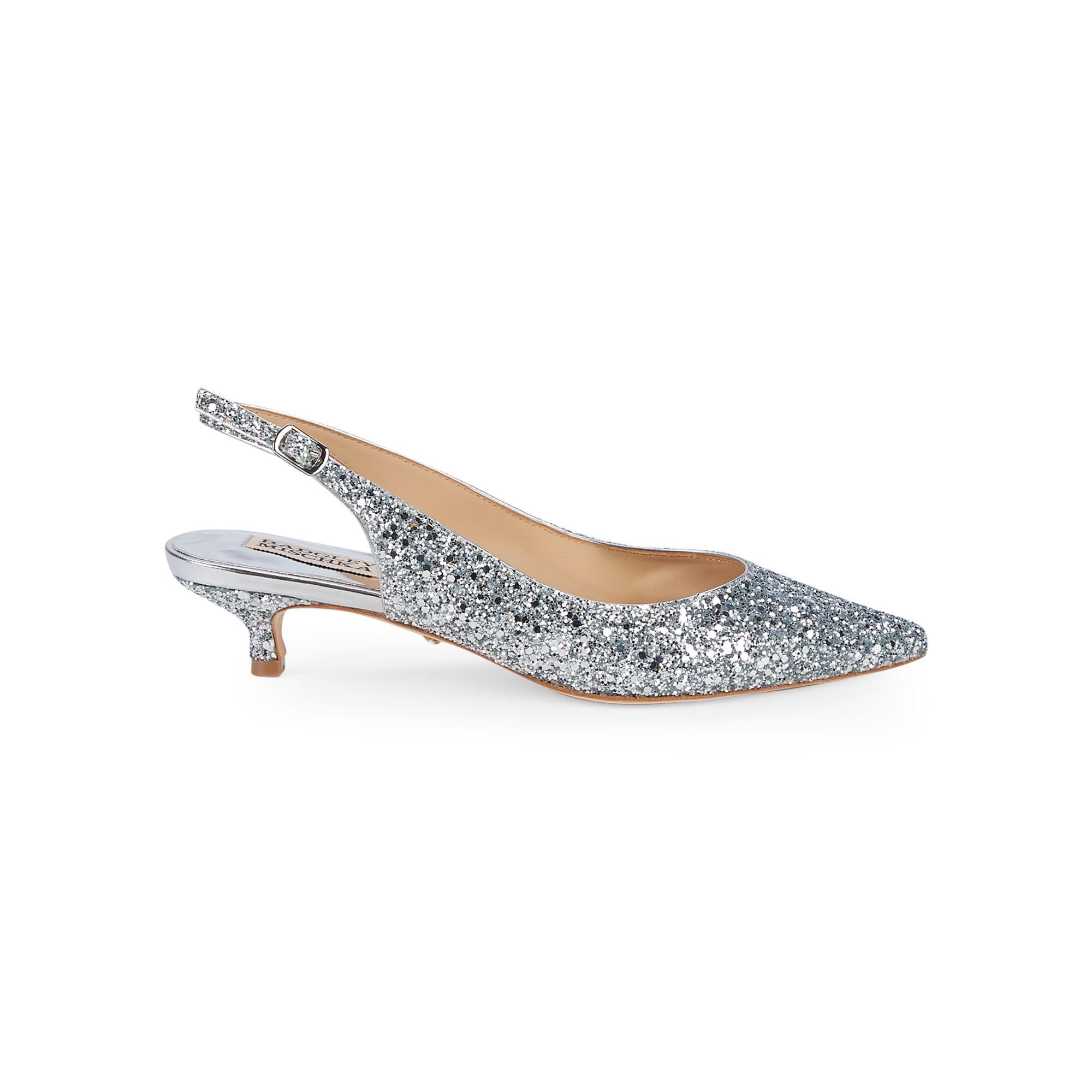 badgley mischka stephanie glitter slingback pump