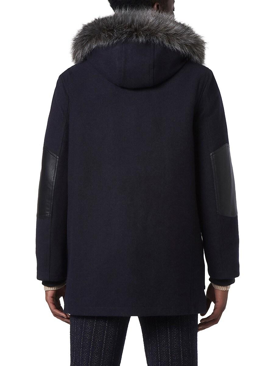 Andrew Marc Wool Blend Parka Jacket in Blue for Men Lyst UK