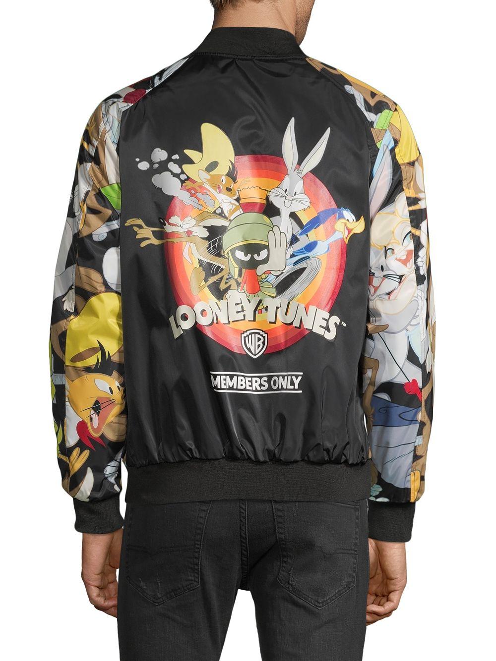  Members Only Men's Looney Tunes Pullover Half Zip Jacket with  Hood (Silver, Medium) : Automotive