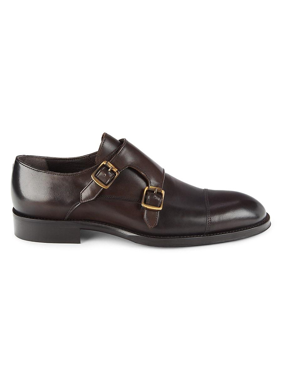 Bruno Magli Carl Leather Double Monk Strap Shoes in Brown for Men