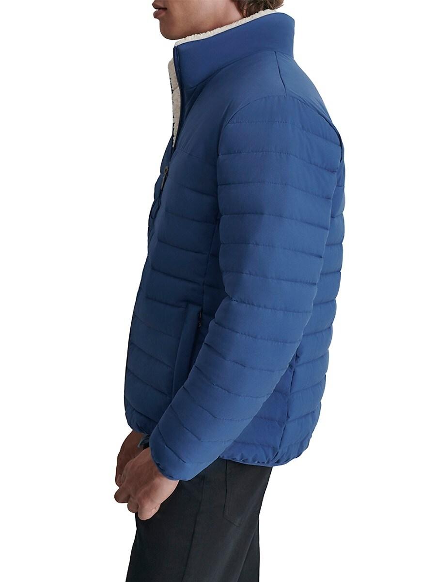 DKNY Water Resistant Faux Shearling Lined Quilted Jacket in