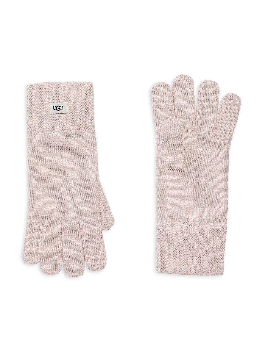 UGG Knit Tech Gloves in White | Lyst