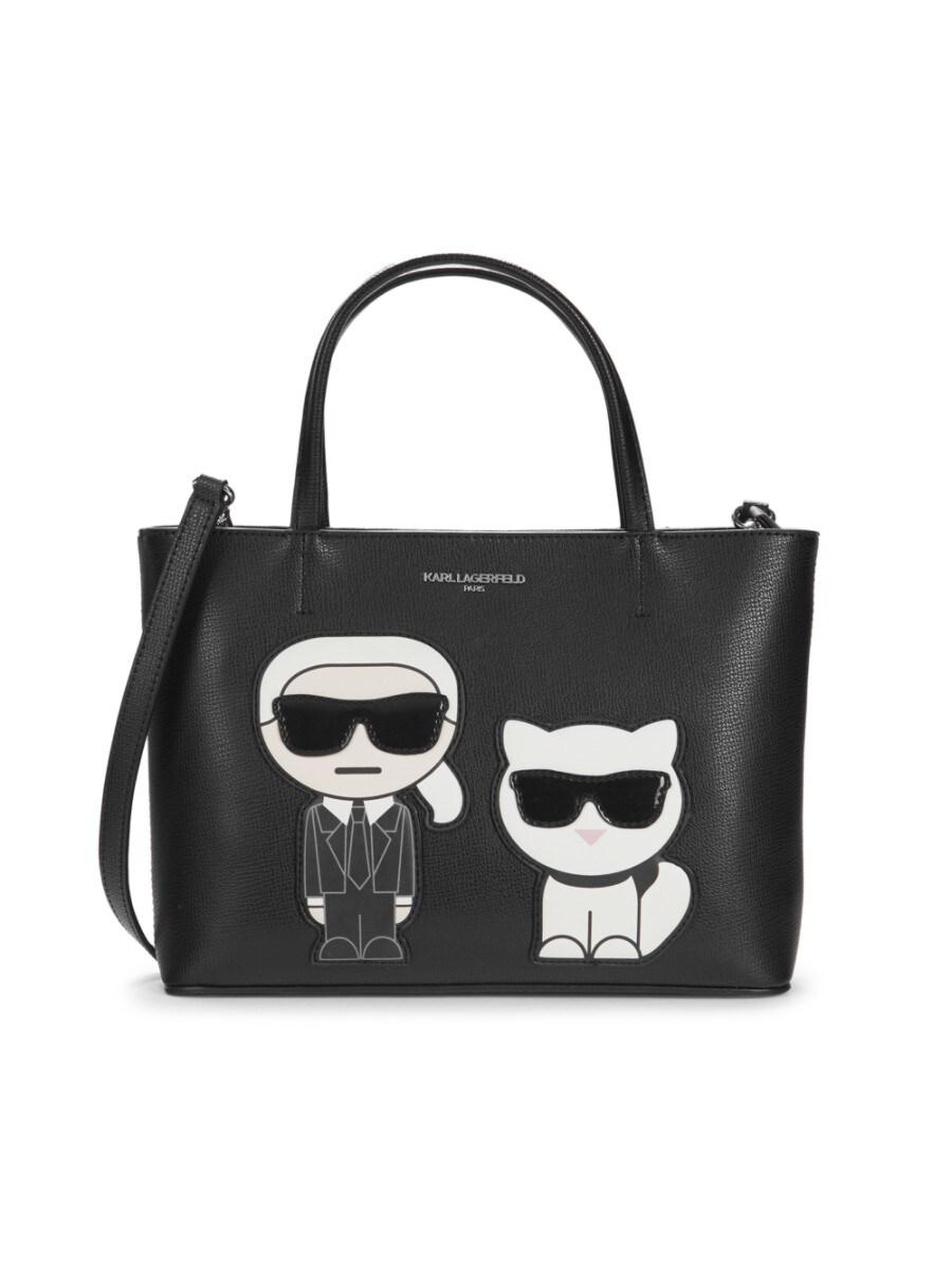 Karl Lagerfeld Maybelle Patch Graphic Convertible Tote in Black Lyst