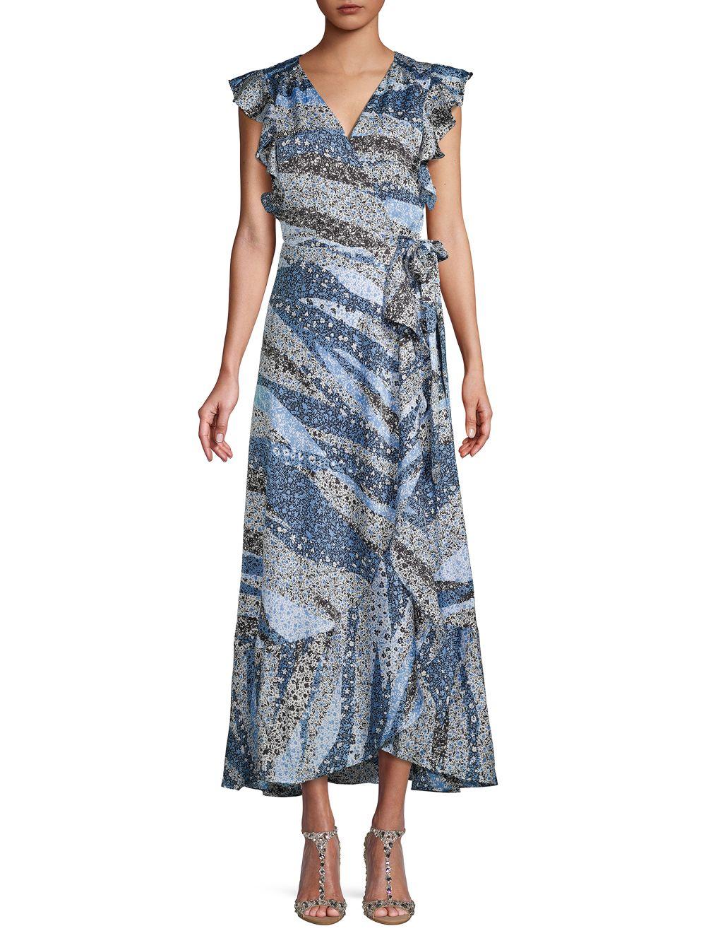 angel sleeve wrap dress