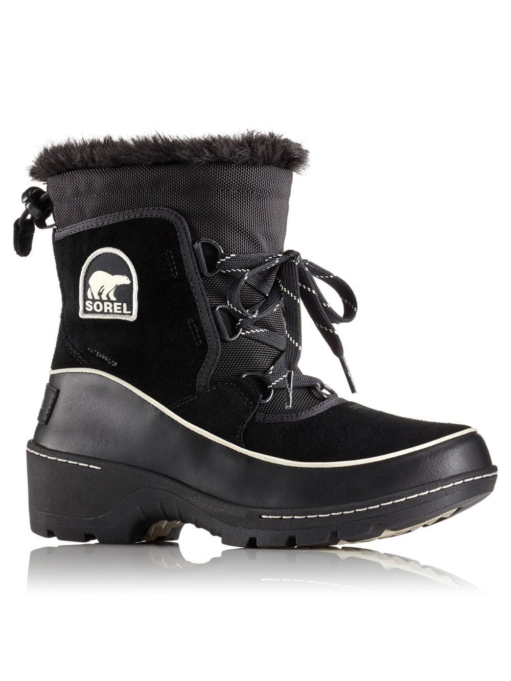 sorel black boots with fur