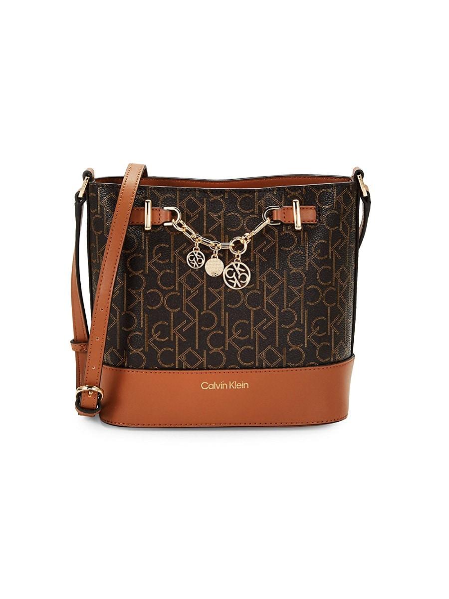 Calvin Klein Adrina Monogram Crossbody Bag in Brown | Lyst