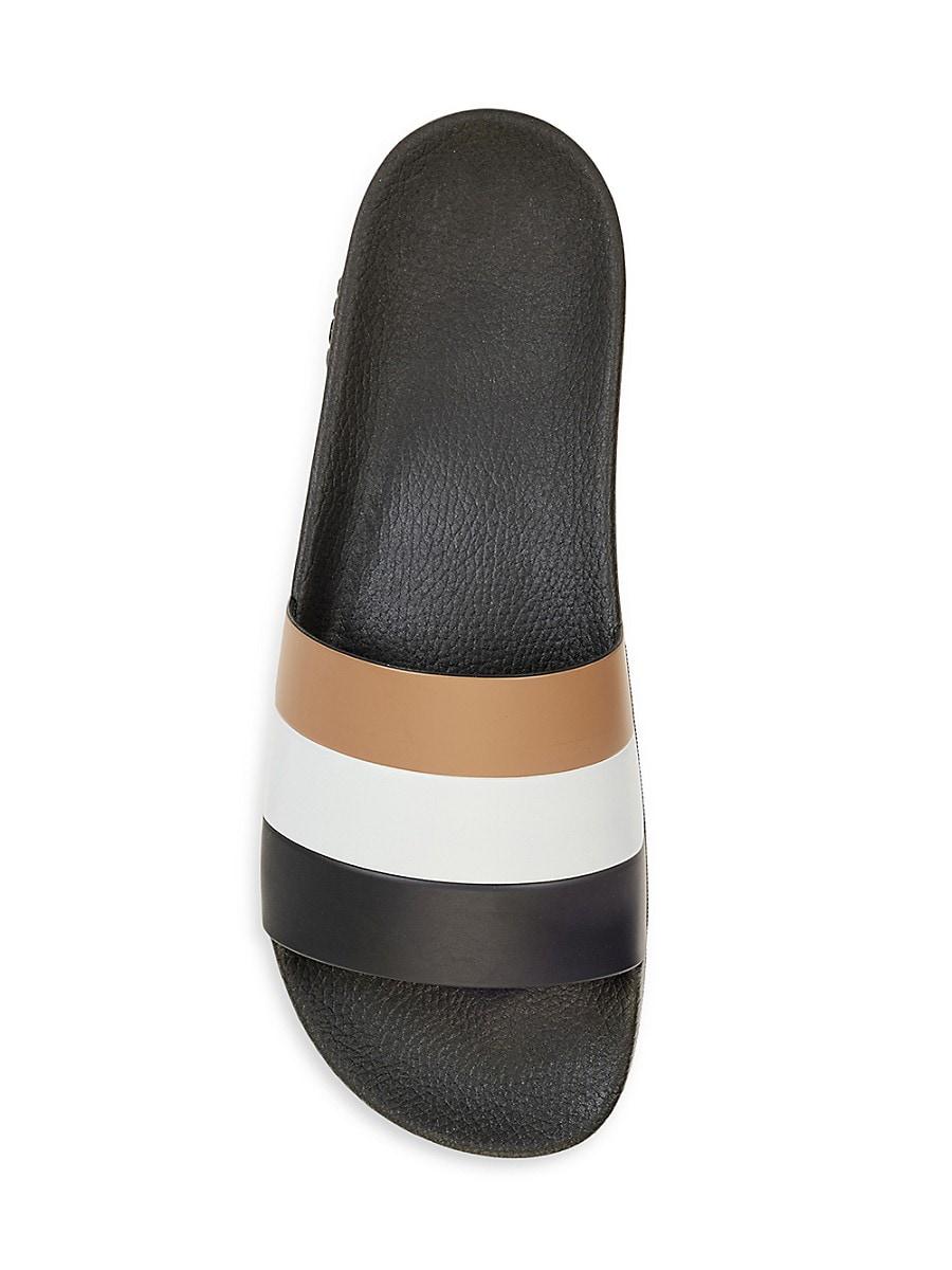 BOSS by HUGO BOSS Bay Striped Pool Slide Sandals in White for Men | Lyst  Canada