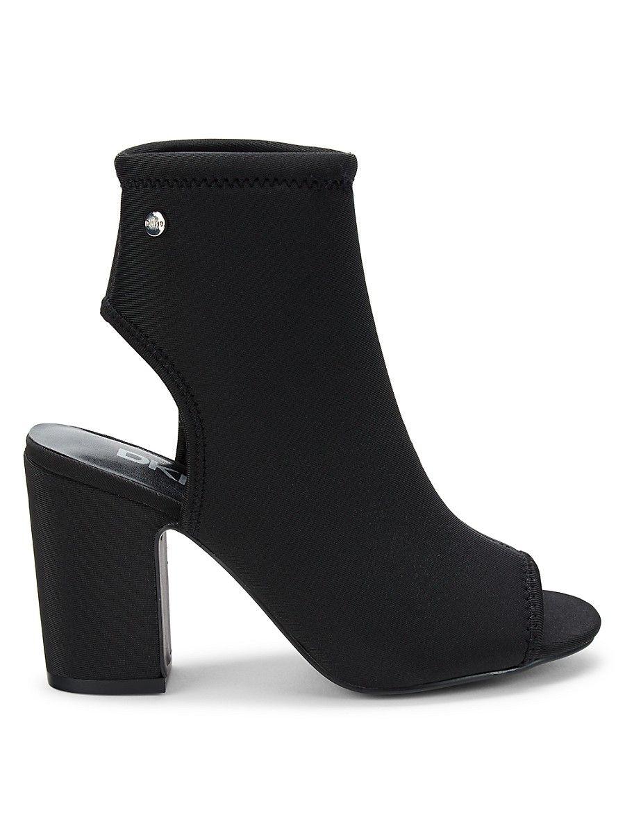 DKNY Hannah Peep Toe Booties in Black | Lyst