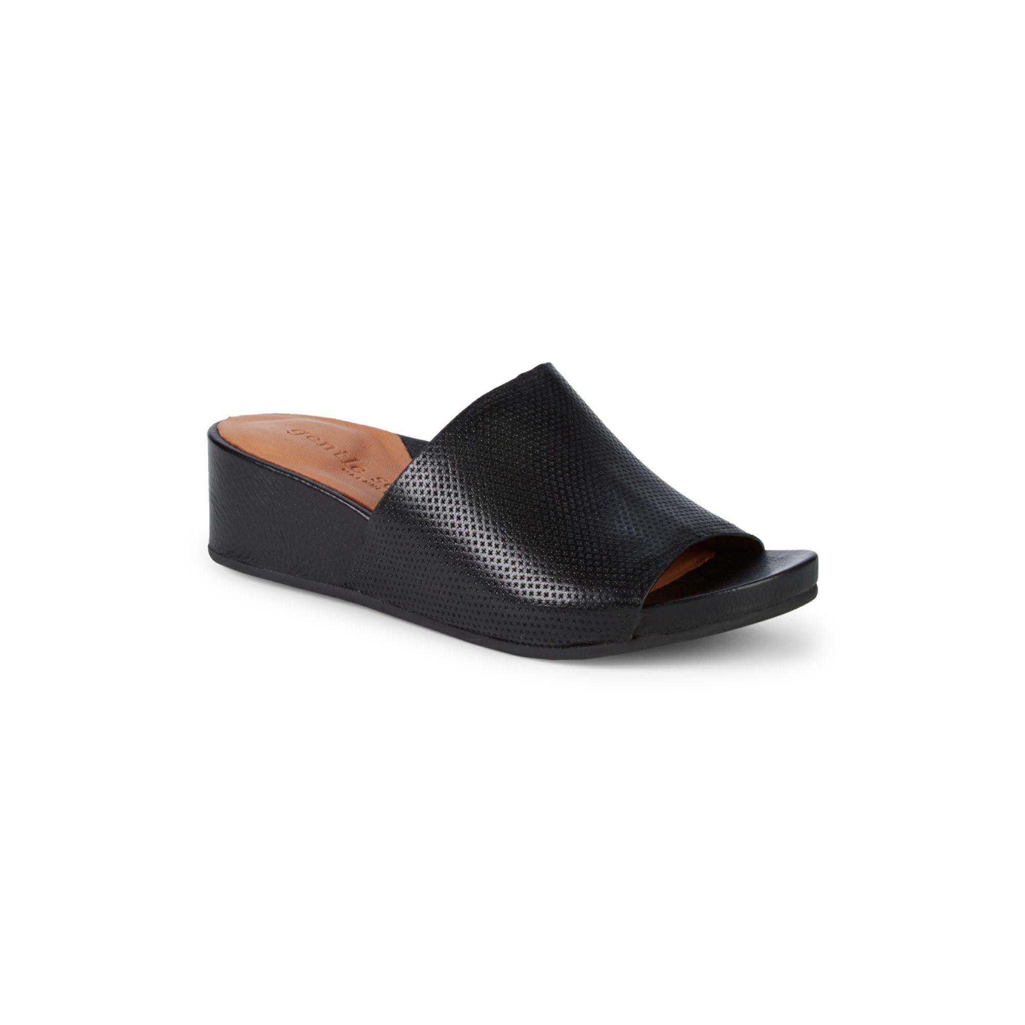 gentle souls judith leather wedge slides