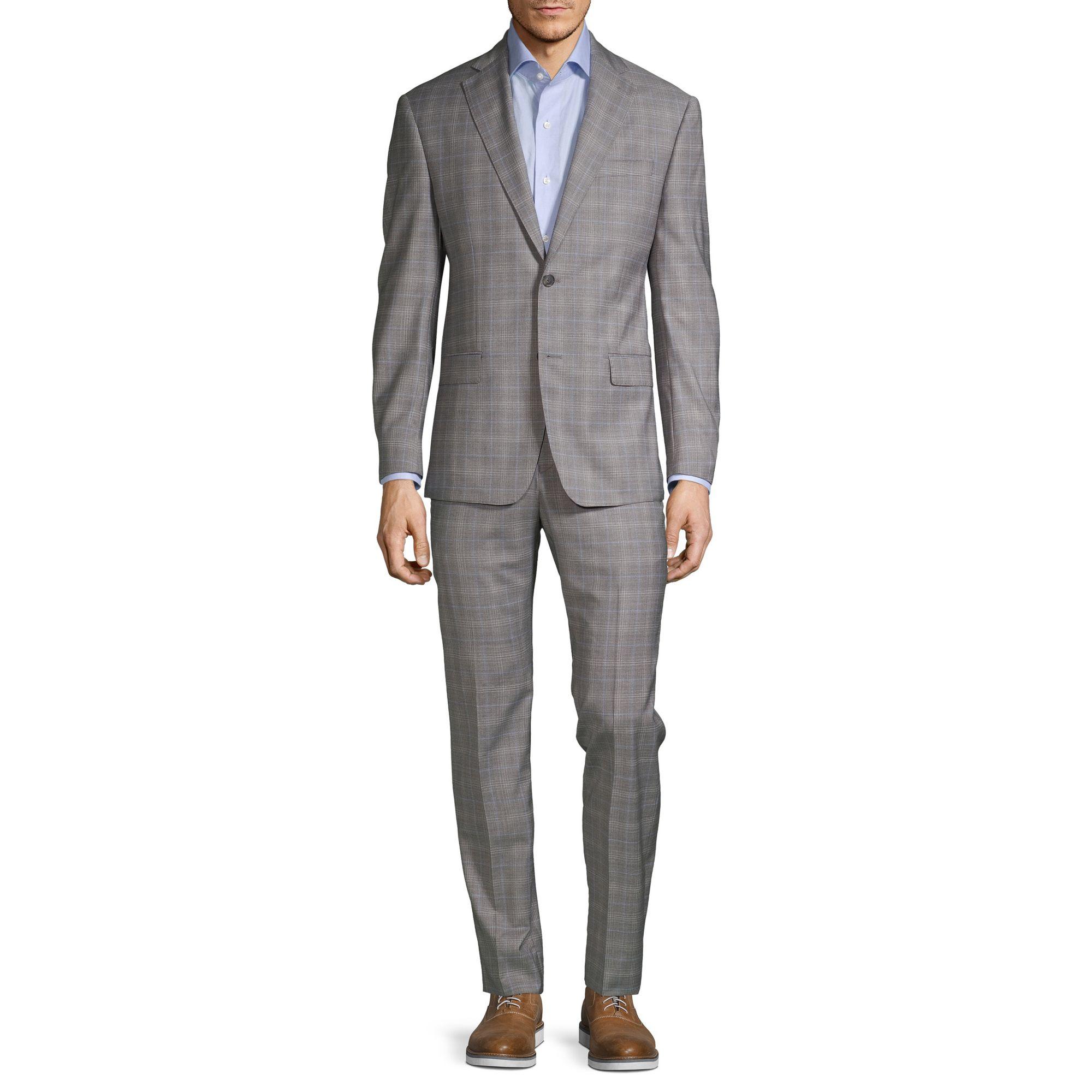 Michael Kors Reda Standardfit Plaid Wool Suit in Grey (Gray) for Men