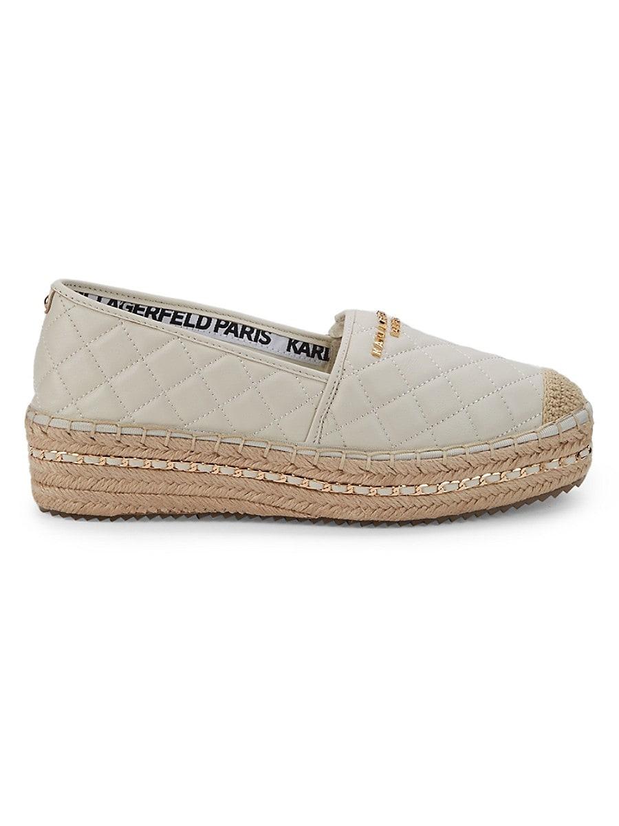 Karl Lagerfeld Dalia Quilted Platform Espadrilles | Lyst UK