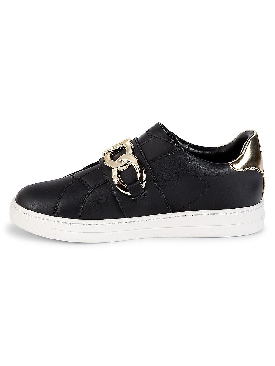 michael kors kenna chain leather sneakers