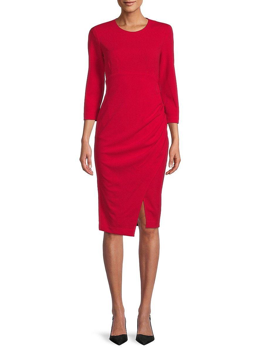 Calvin Klein Tulip Sheath Dress In Red Lyst